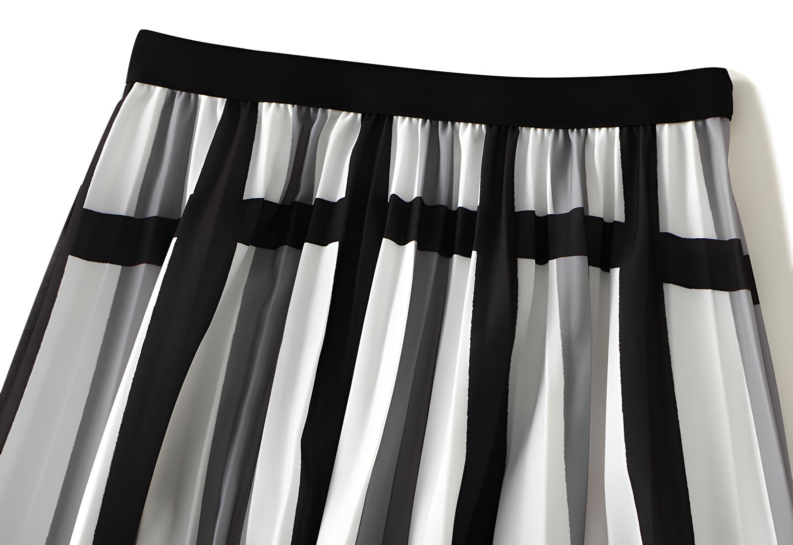 A Line Classic Black And White Plaid Skirt - 2125_PLD_GRE