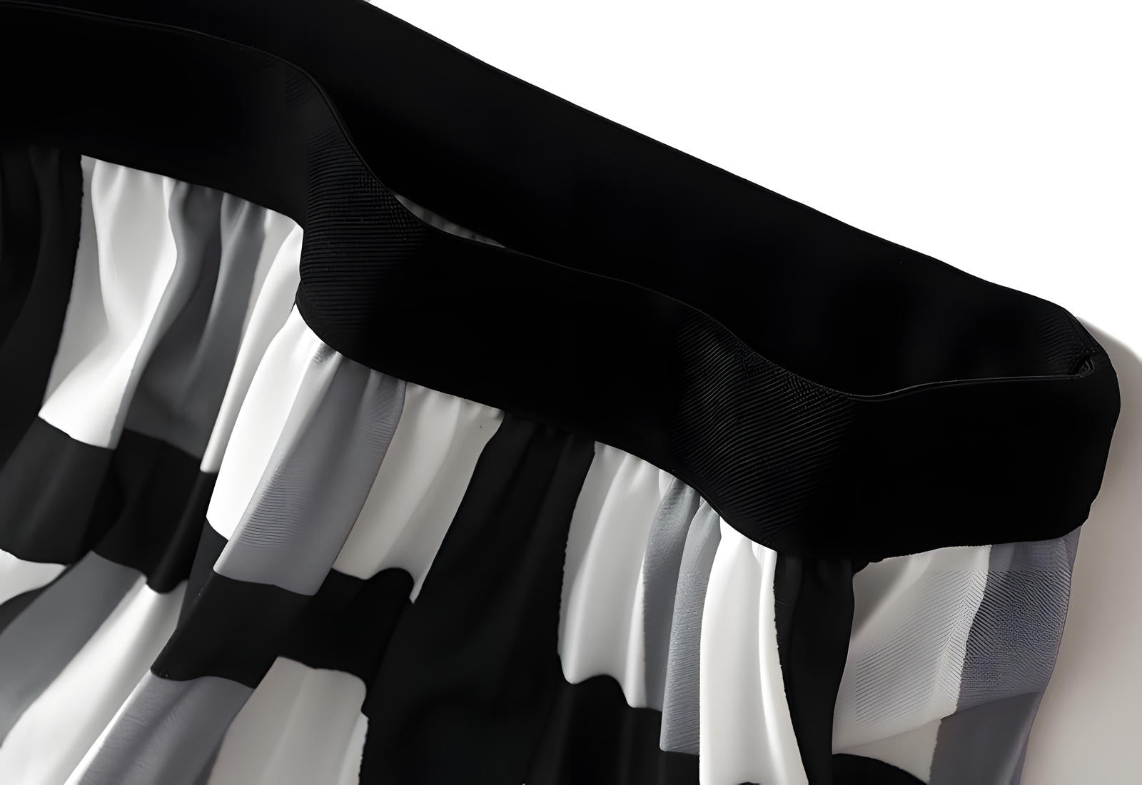 A Line Classic Black And White Plaid Skirt - 2125_PLD_GRE