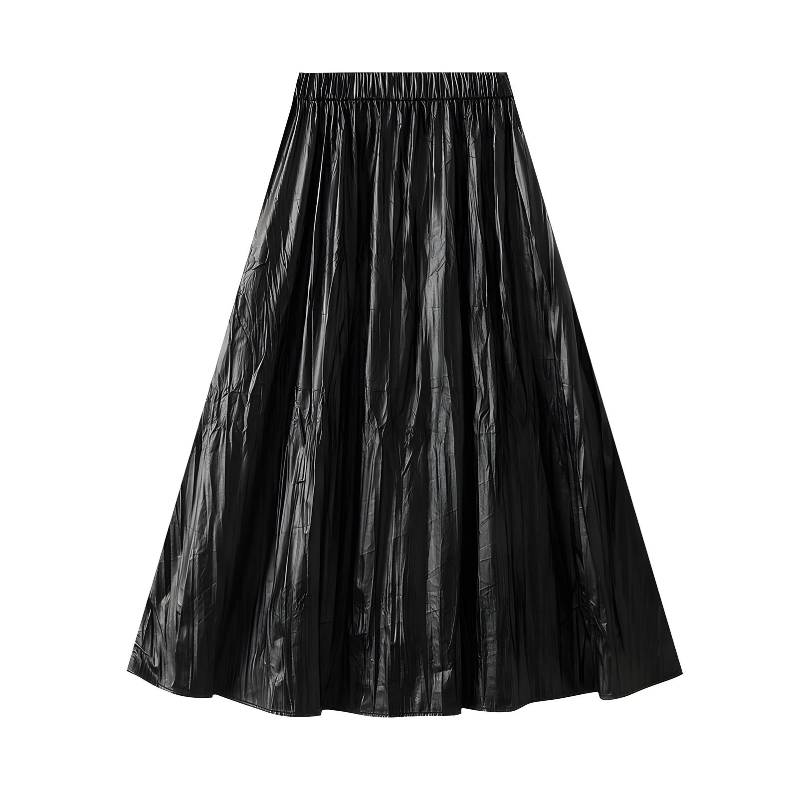 Leather pleated skirt a line best sale