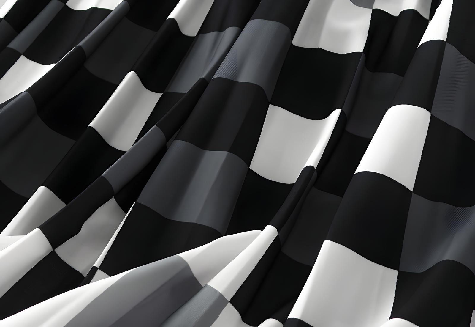 A Line Classic Black And White Plaid Skirt - 2125_PLD_GRE