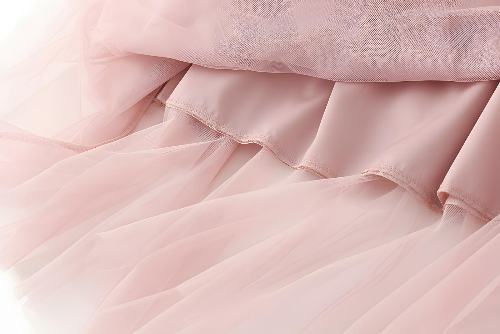 Multitier Irregular Mesh Pink Skirt - 8621_PINK