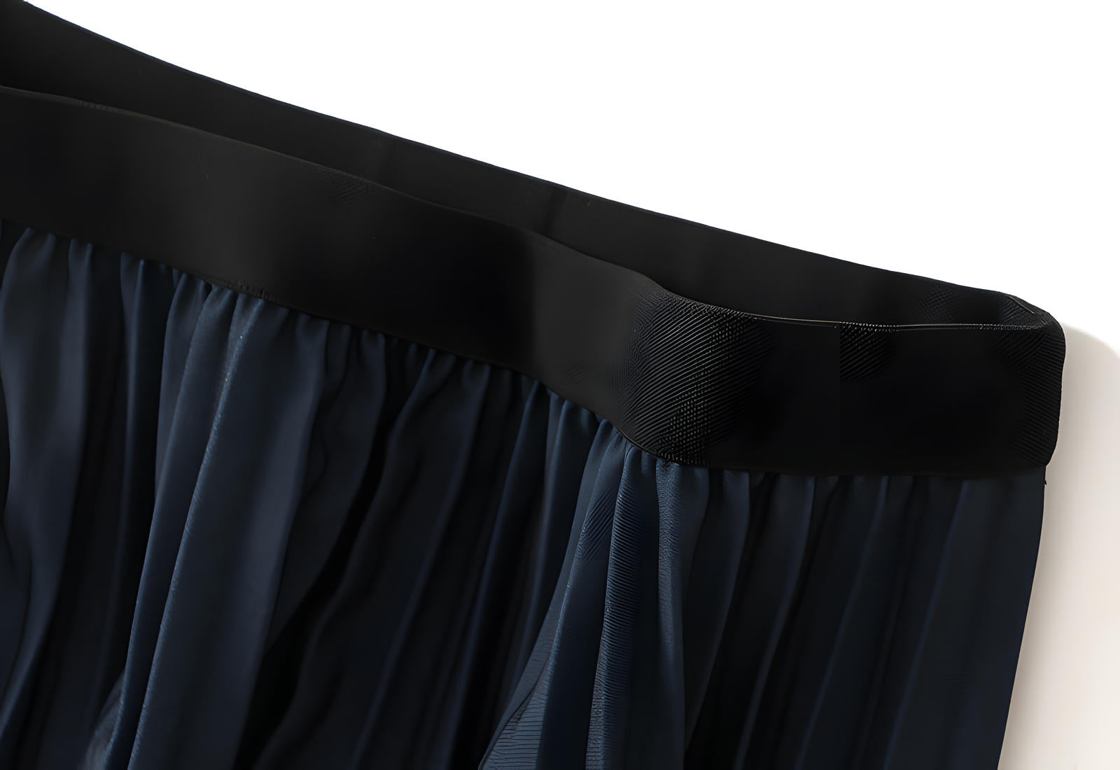 Contrast Color Gradient A Line Pleated Navy Blue Skirt - 2125_GRD_NAV