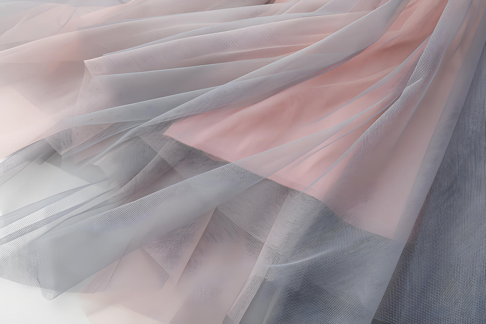 Multitier Irregular Mesh Pink Gradient Skirt  - 8797_PIN