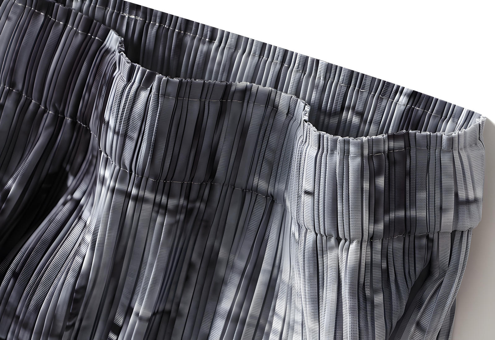 Miyaki Fold Self-Texture Back Slit Gradient Skirt - 0835_BLACK