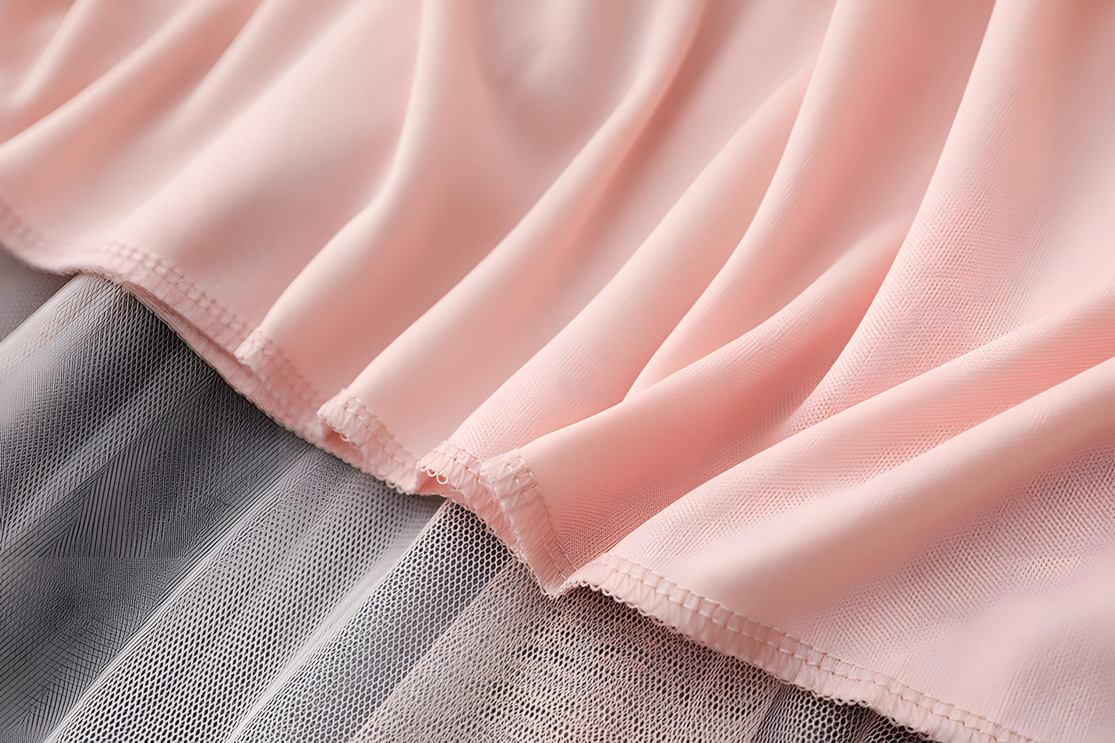 Multitier Irregular Mesh Pink Gradient Skirt  - 8797_PIN