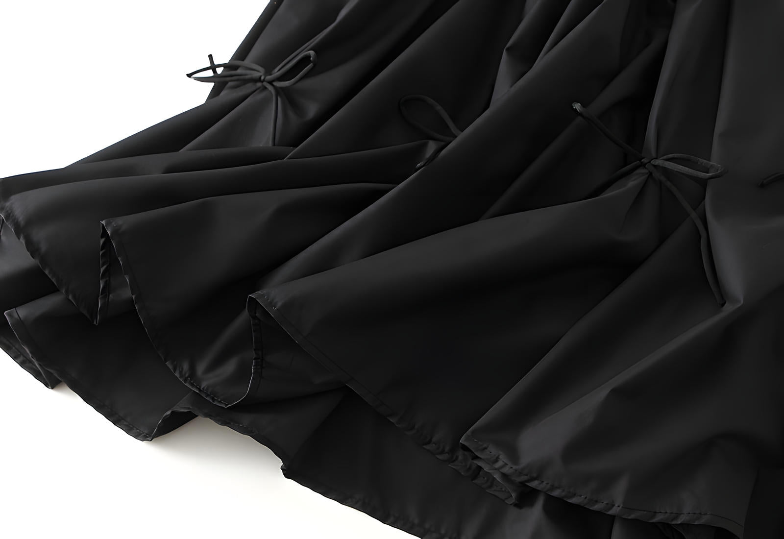 Black Grace Bow Skirt with Elegant Ribbon Detailing - 8931_BLACK
