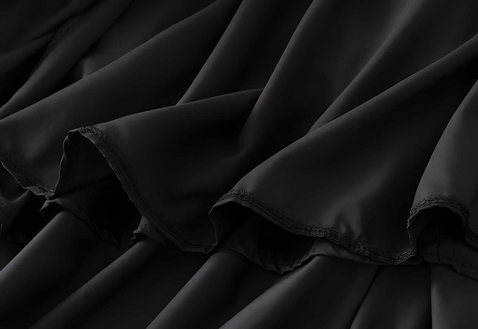 Black Grace Bow Skirt with Elegant Ribbon Detailing - 8931_BLACK