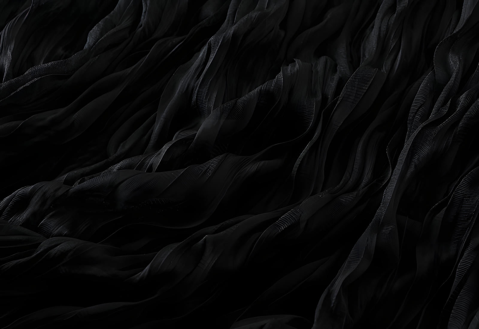 Multilayer Ripple Self Design A-Line Skirt	- J895_BLACK