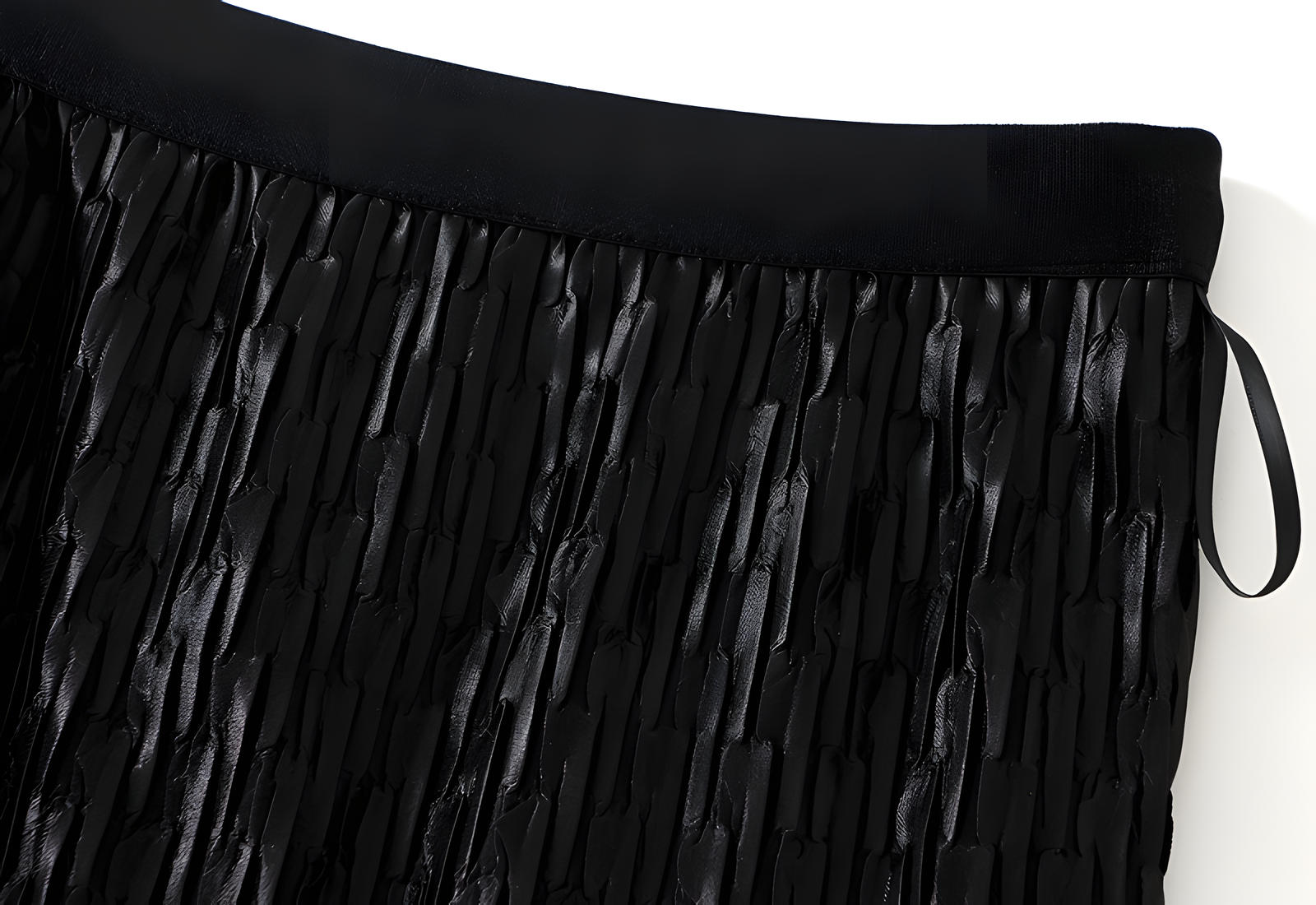 Mesh Multilayer Reversible Embossed Velvet Lining Skirt - 3613_BLACK