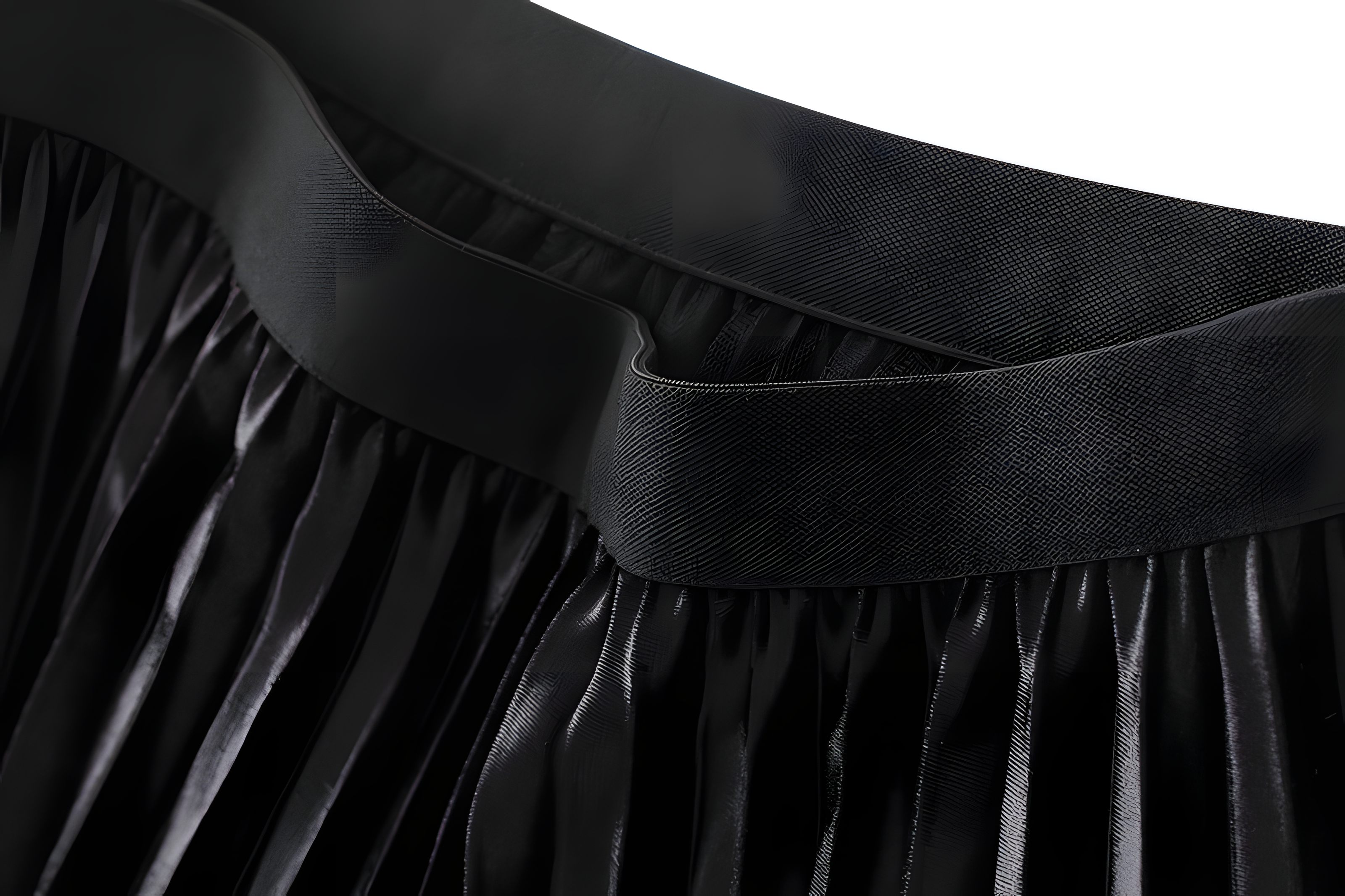 Velvet And Mesh Multilayer Pleated Skirt - 3319_BLACK