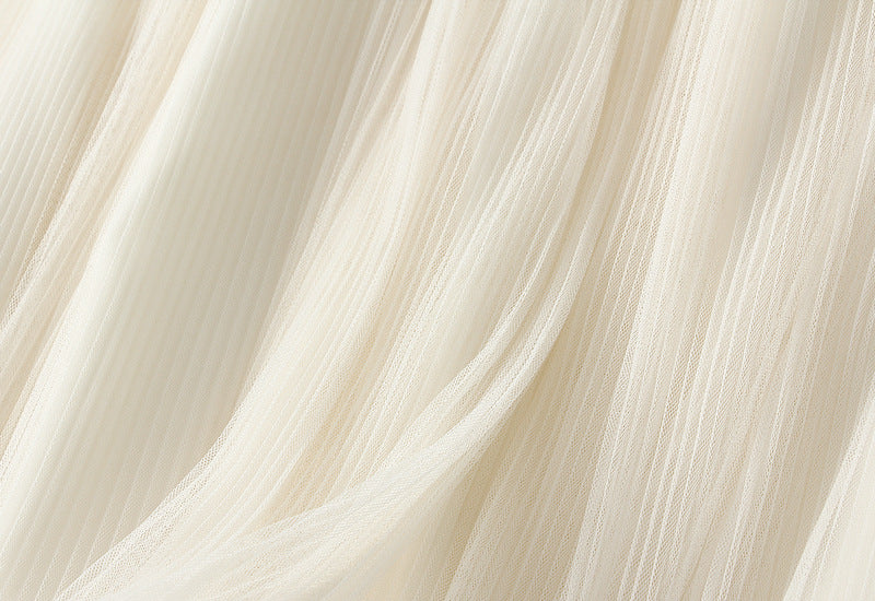 Parisian Bloom 3D Rose Mesh A-Line Skirt - 2165_APRICOT