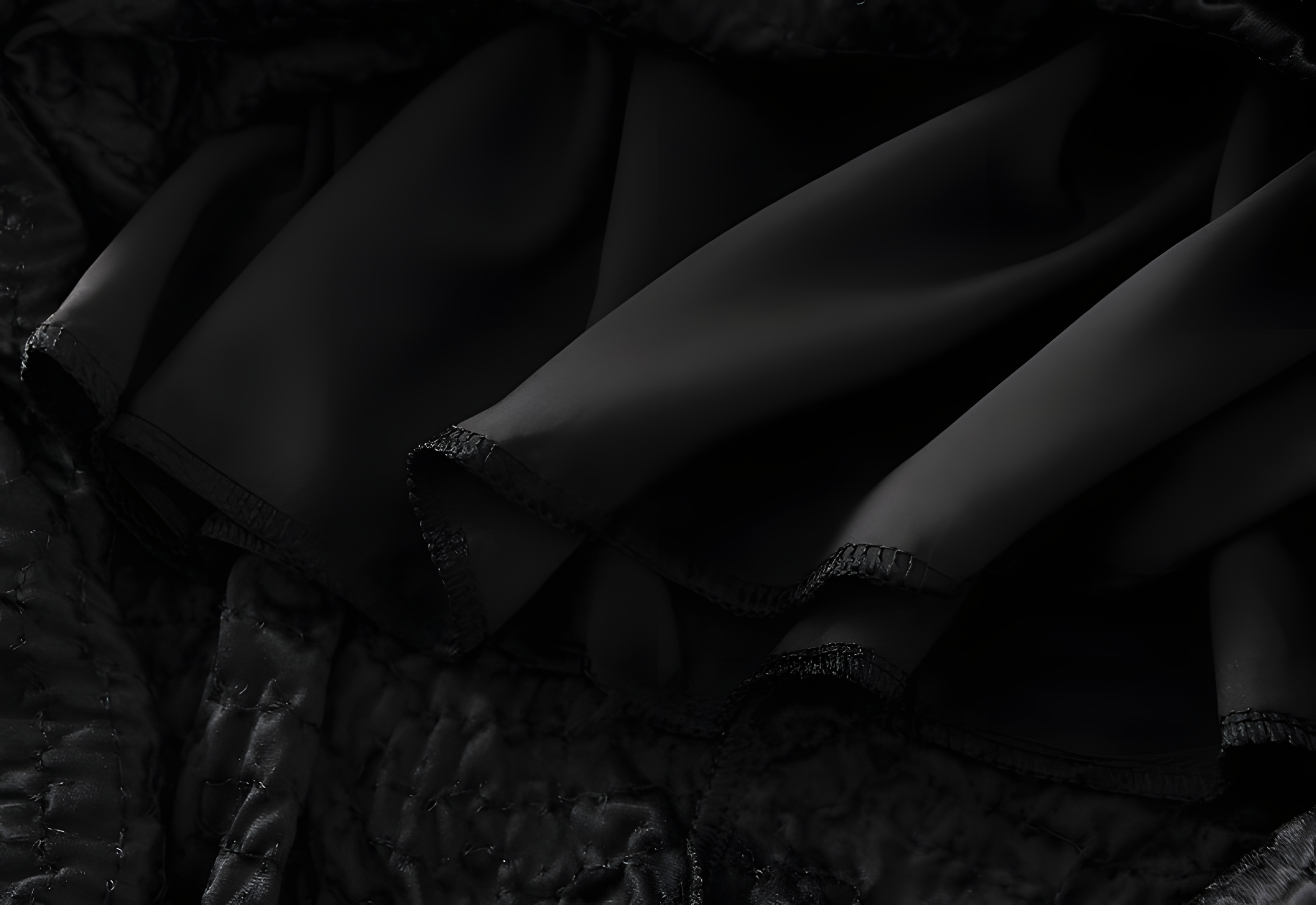 Heavy Sequinned Hip Skirt With Back Slit - D8035_BLACK