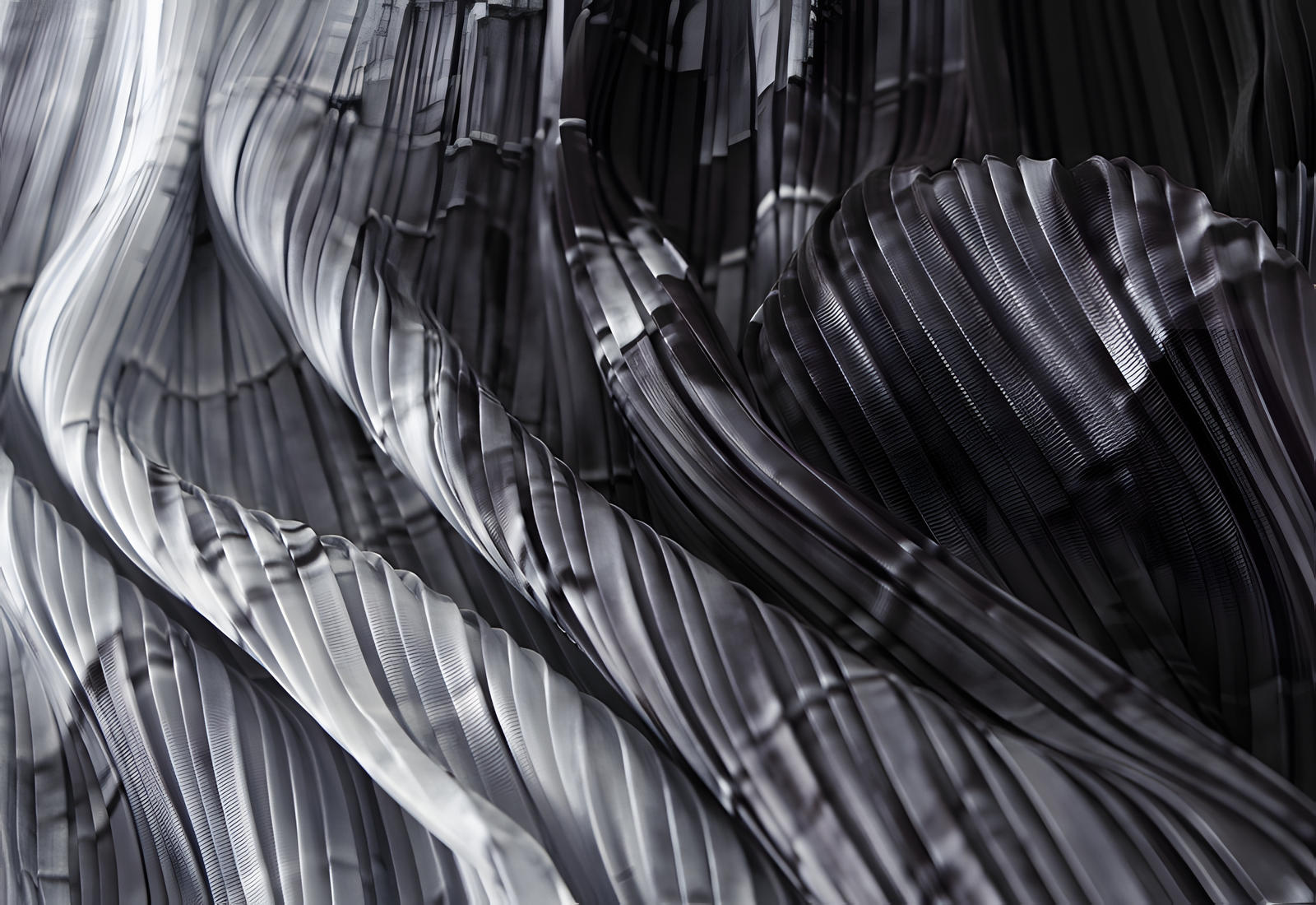 Miyaki Fold Self-Texture Back Slit Gradient Skirt - 0835_BLACK