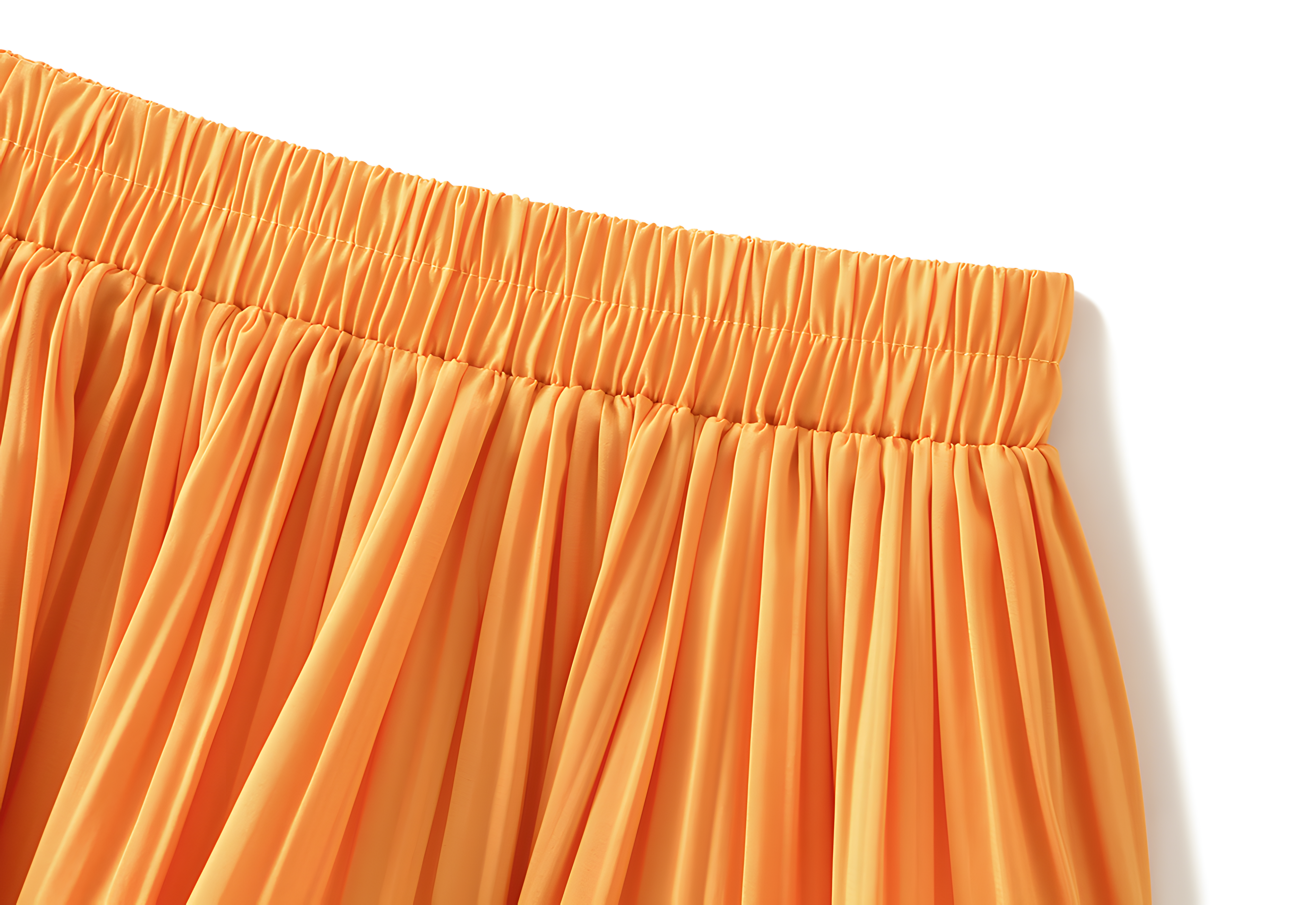 Mushroom Edge Pleated Skirt With Satin Lining - 1020_ORANGE