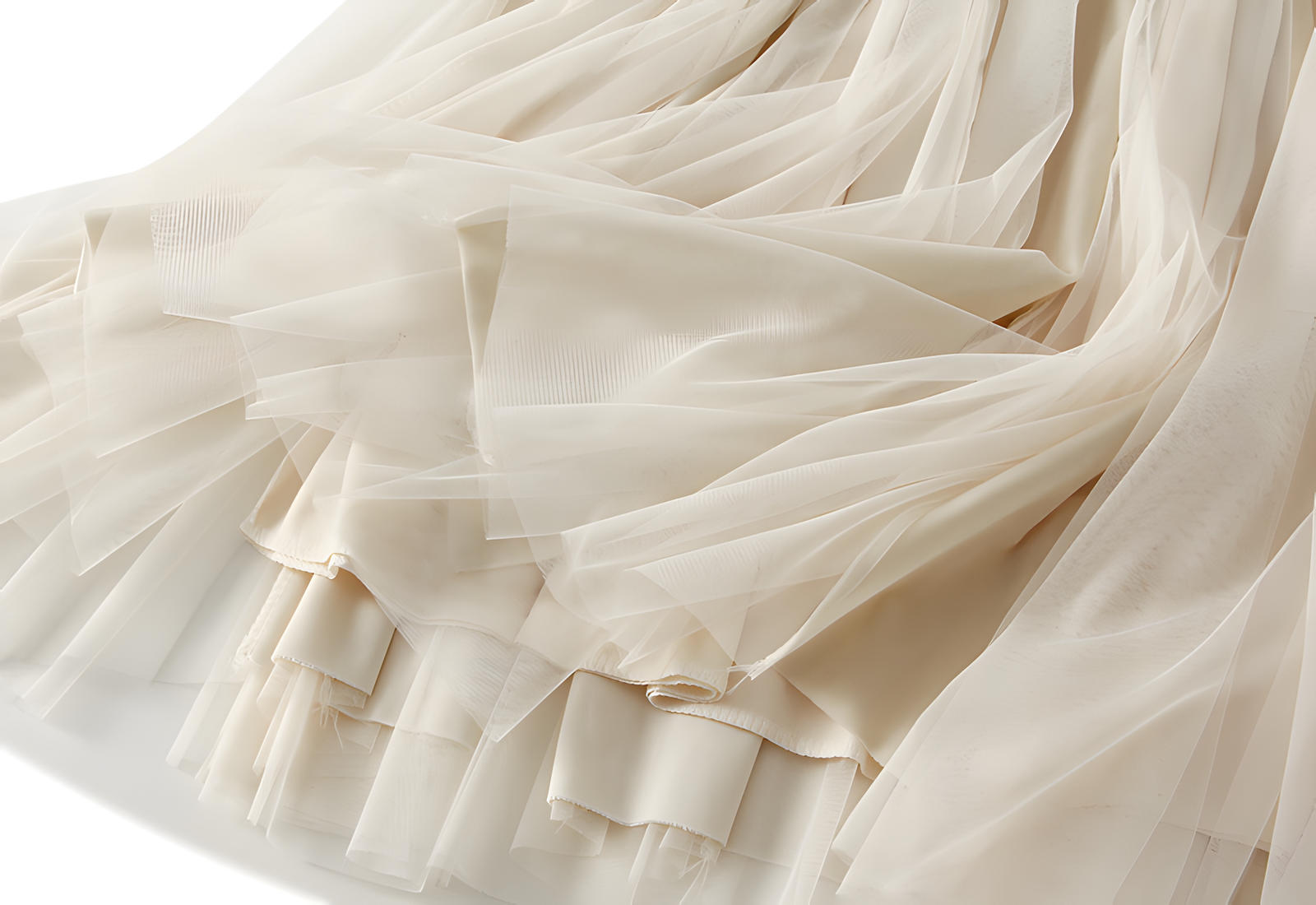 Velvet And Mesh Apricot Gored Skirt - D8810_APR