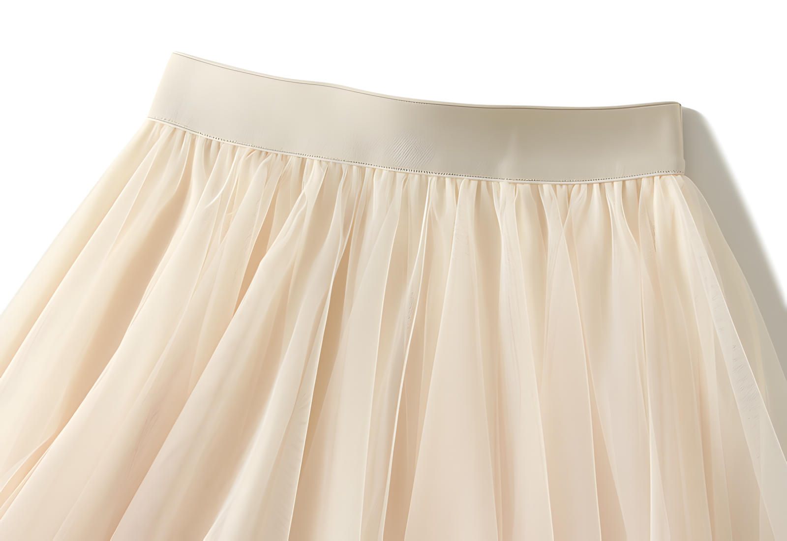 Mesh Multilayer Short Skirt With Satin Lining - A013_APRICOT