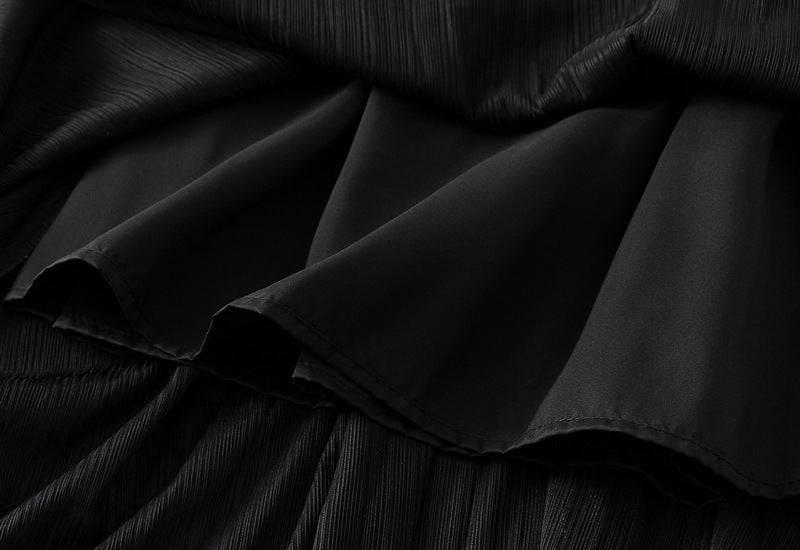 Metallic Color Accordion Pleats Party Wear Skirt - 0317_GOLDEN