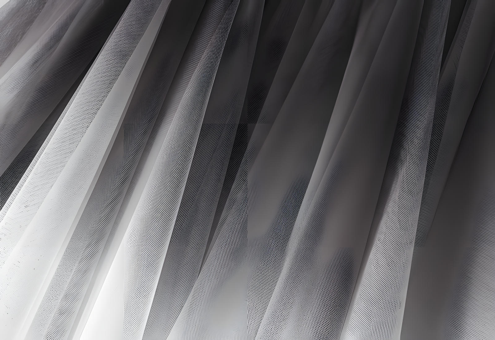 Mesh Multilayer Gradient Short Skirt With Satin Lining - 1365_GREY