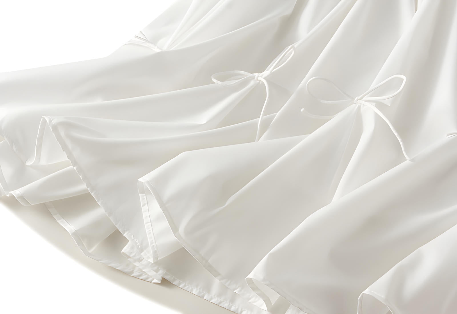 Ivory Grace Bow Skirt with Elegant Ribbon Detailing - 8931_WHITE