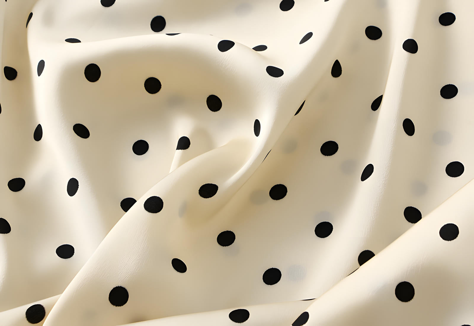 Small Polka Dot Retro A-Line Satin Skirt - 9830_small_WHITE