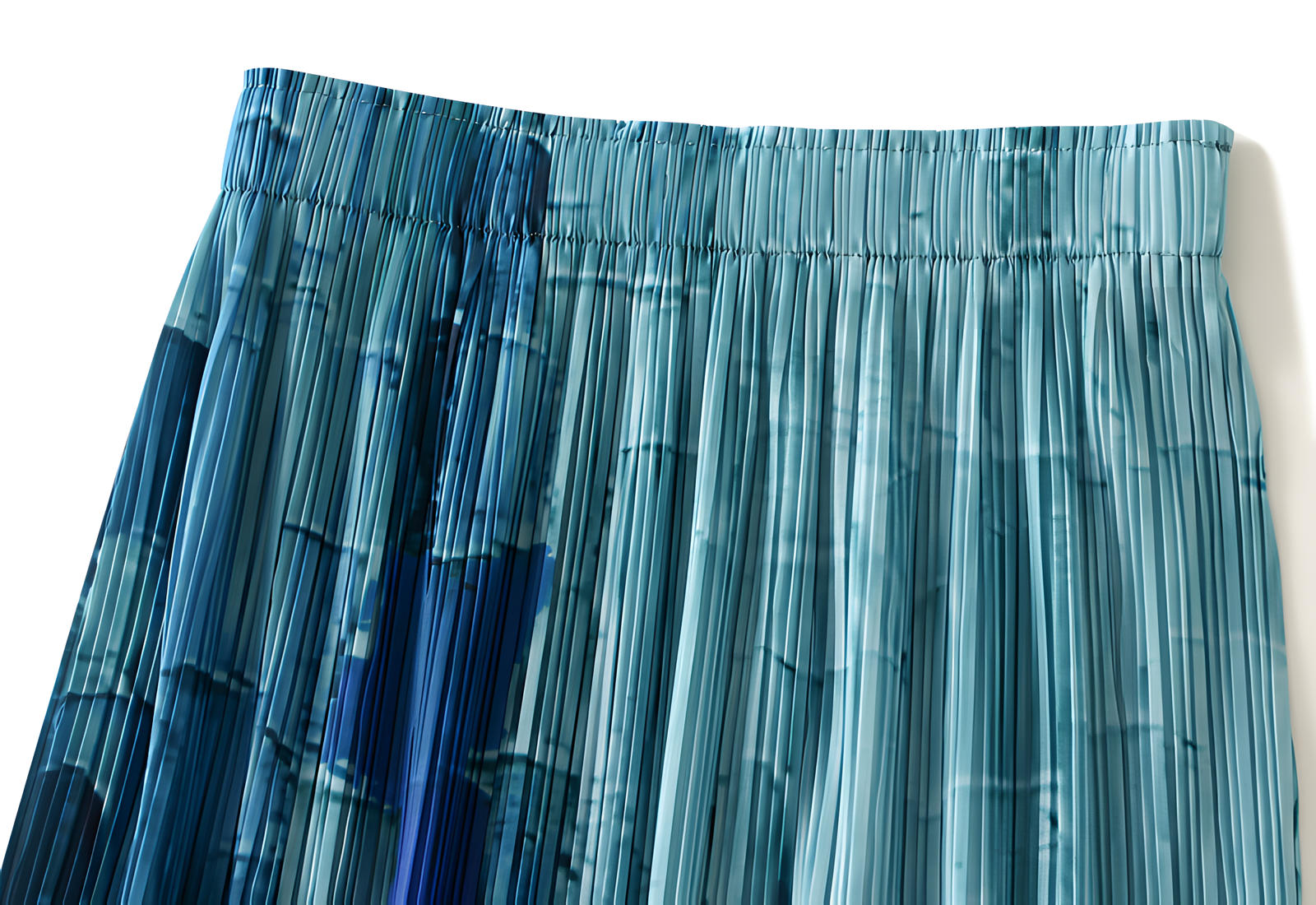 Miyaki Fold Self-Texture Back Slit Gradient Skirt - 0835_BLUE