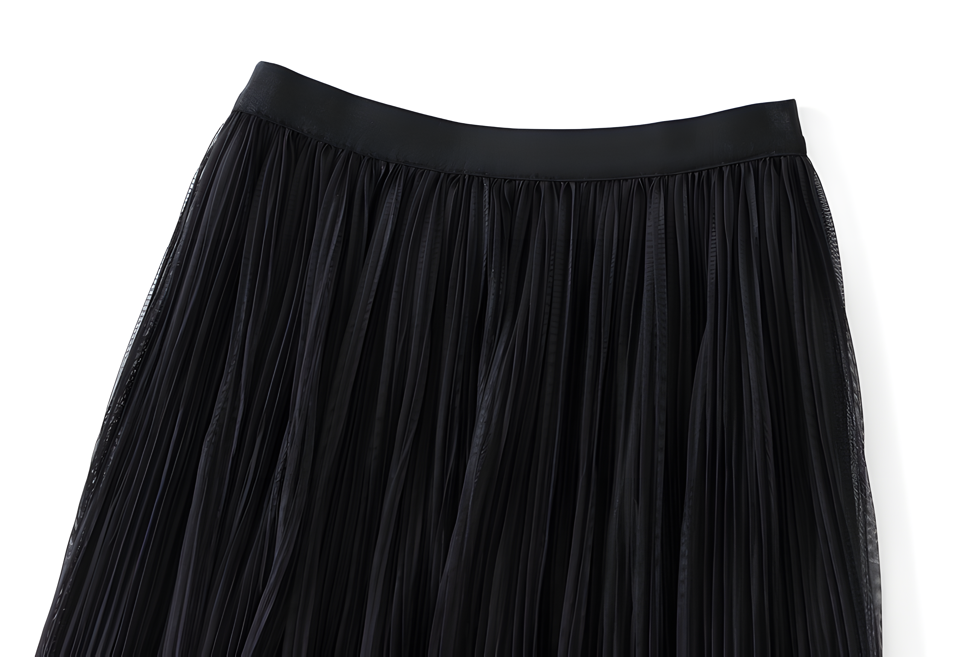 Elegant Luxury Gradient Multilayer A-Line Mesh Skirt - 0872_BLACK