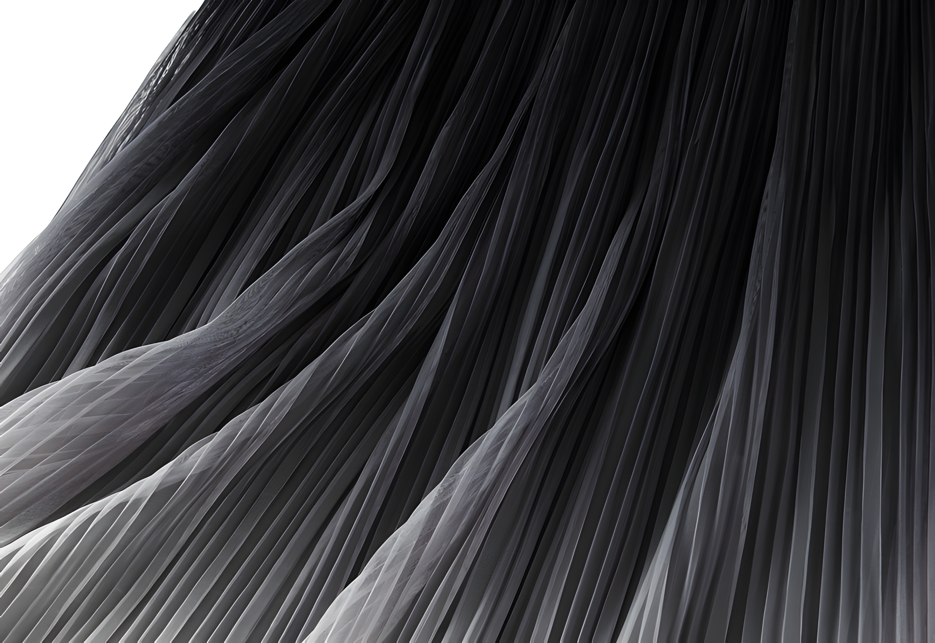 Elegant Luxury Gradient Multilayer A-Line Mesh Skirt - 0872_BLACK