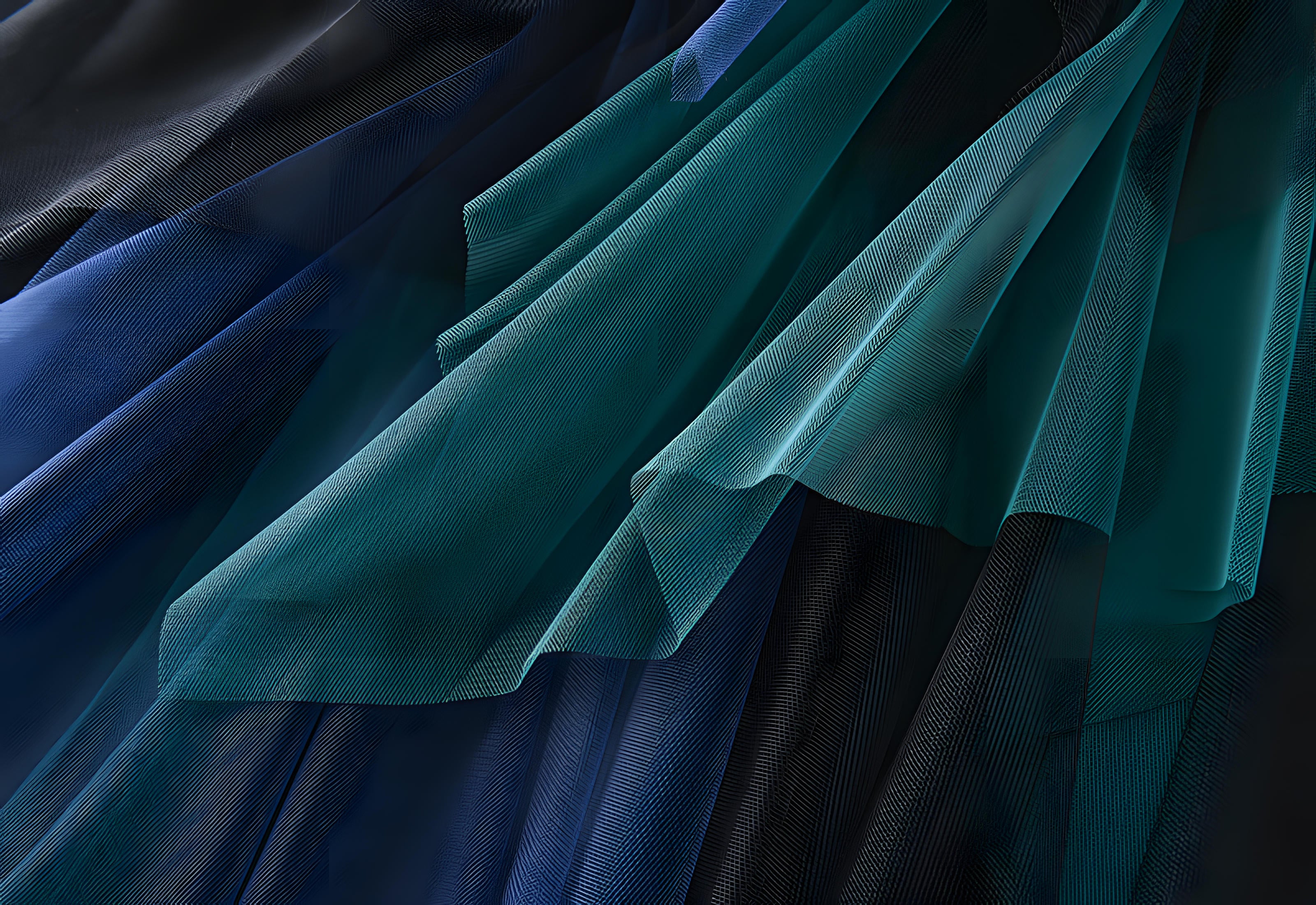 Multilayer Irregular Three Color Mesh Skirt - 8063_GREEN AND BLUE