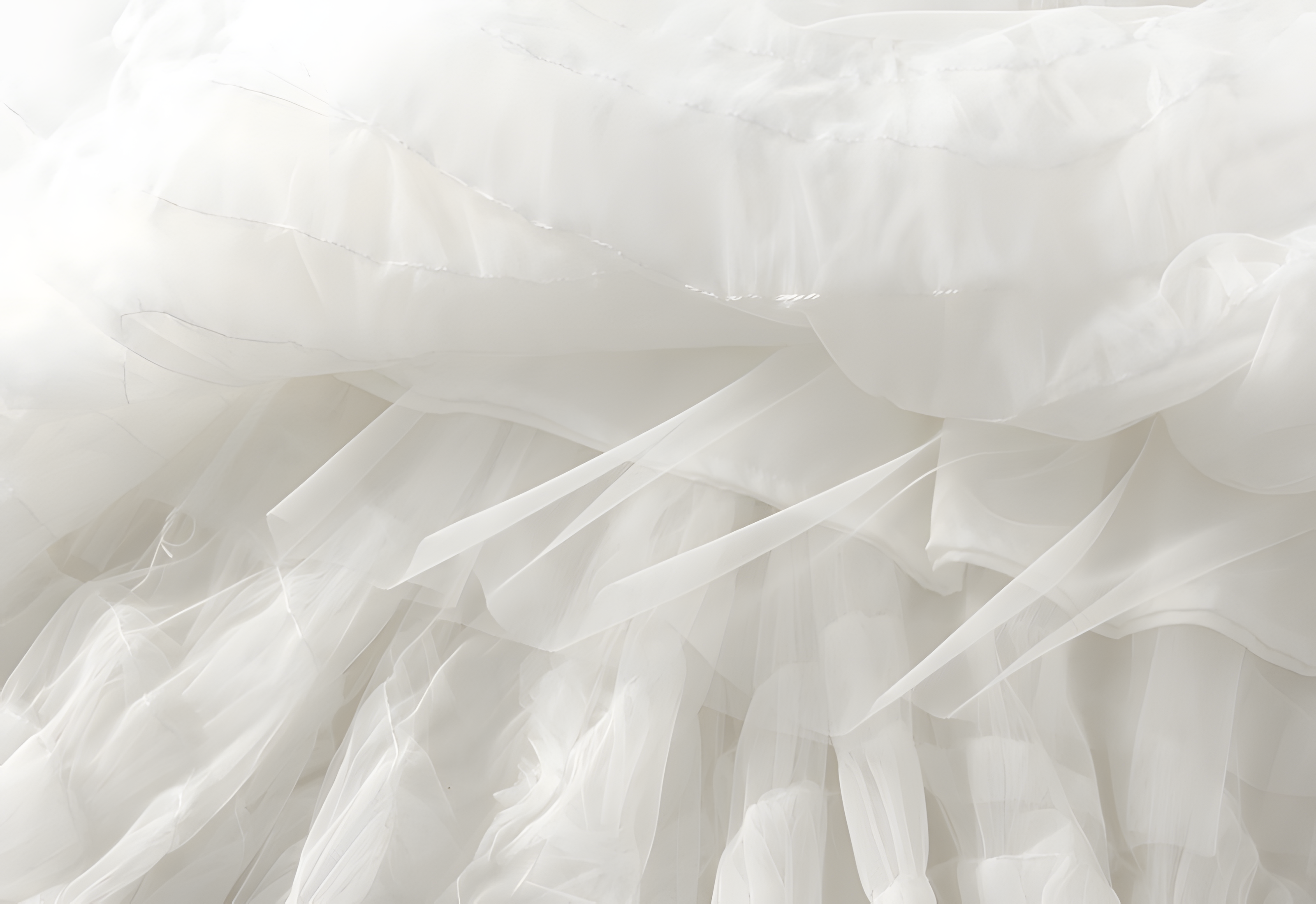 Heavy Mesh Gauze Skirt With Satin Lining - 1380_WHITE