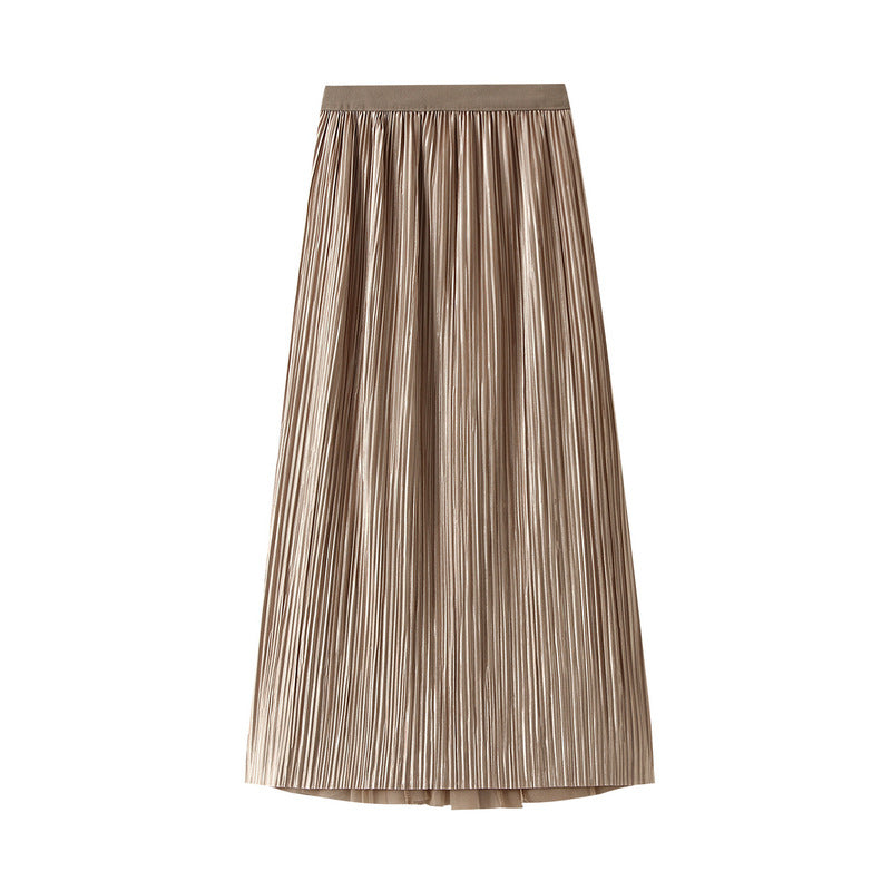 Double Sided Fishtail Gored Mesh Skirt - 1909_KHAKI