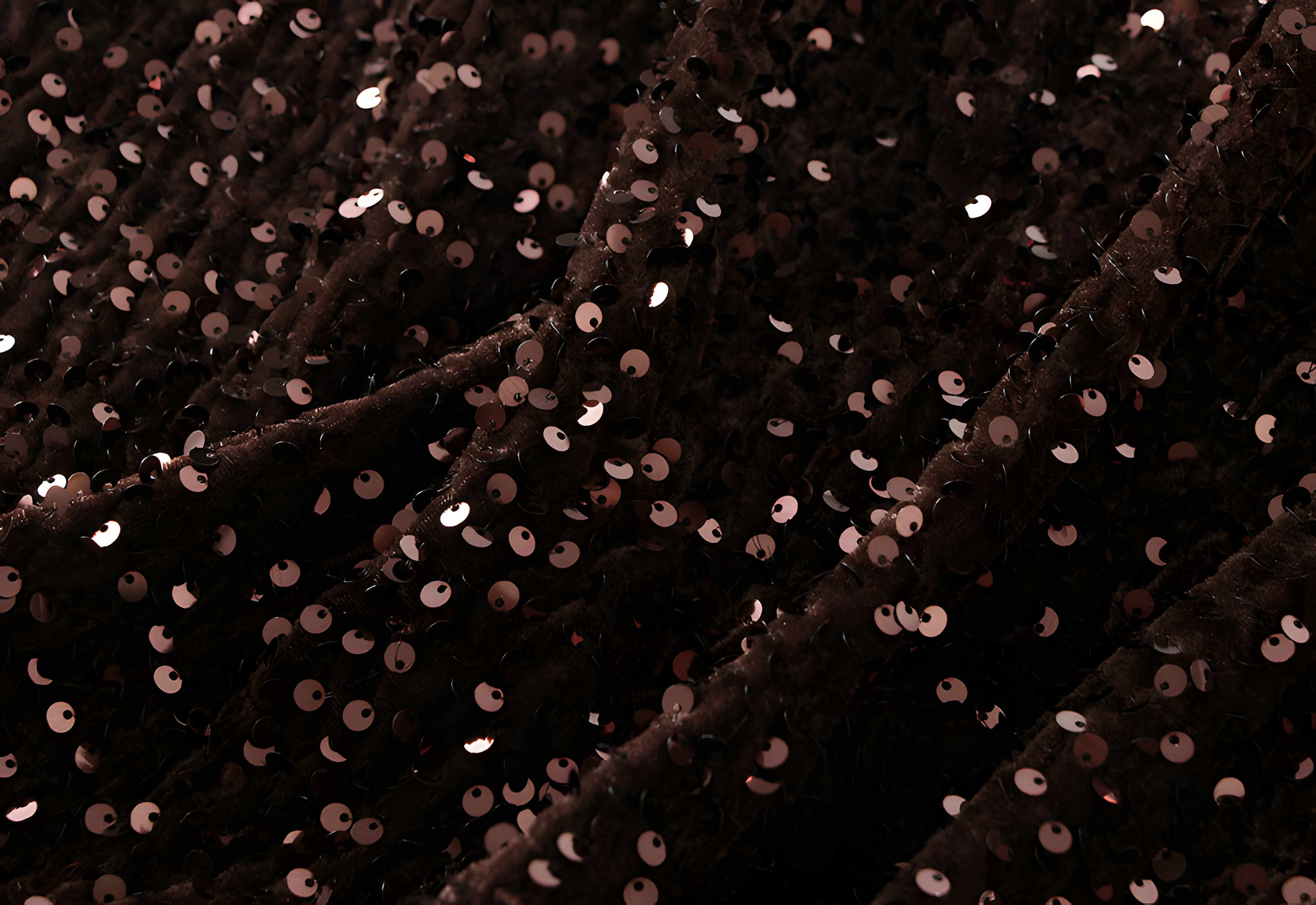 Heavy Sequinned Hip Skirt With Back Slit - D8035_COFFEE