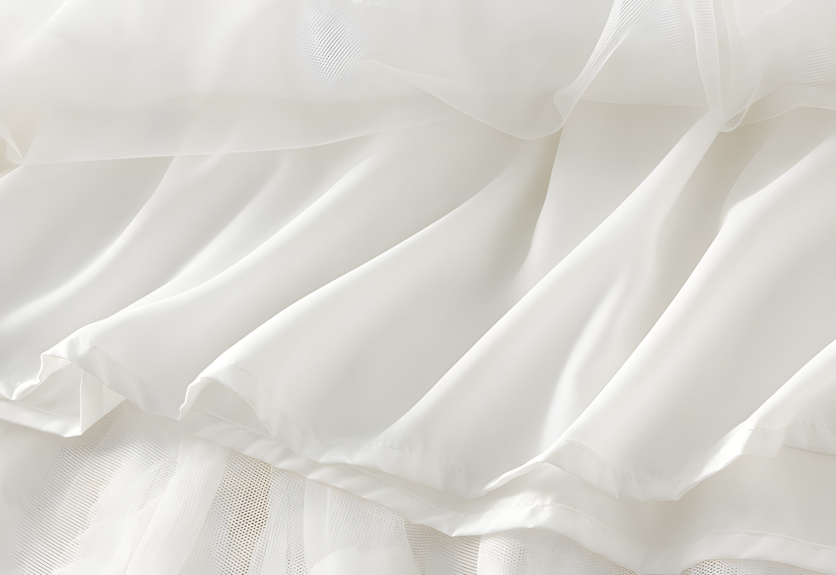 Heavy Mesh Gauze Skirt With Satin Lining - 1380_WHITE