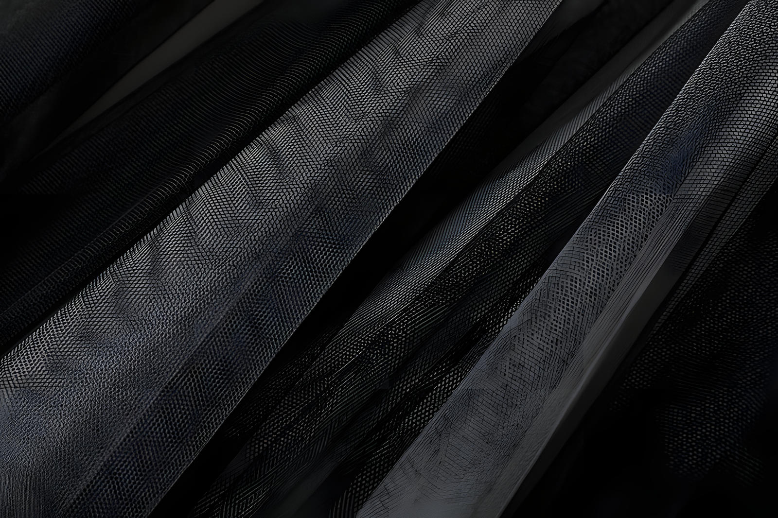 Multitier Irregular Mesh Black And Grey Gradient Skirt  - 8797_BLACK GREY