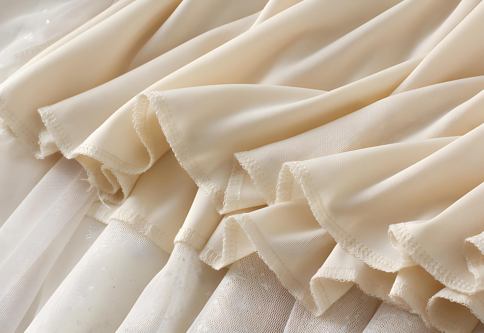 Multilayer Mesh Gauze Sequinned Star Embroidered A Line Skirt	- 9801_APRICOT