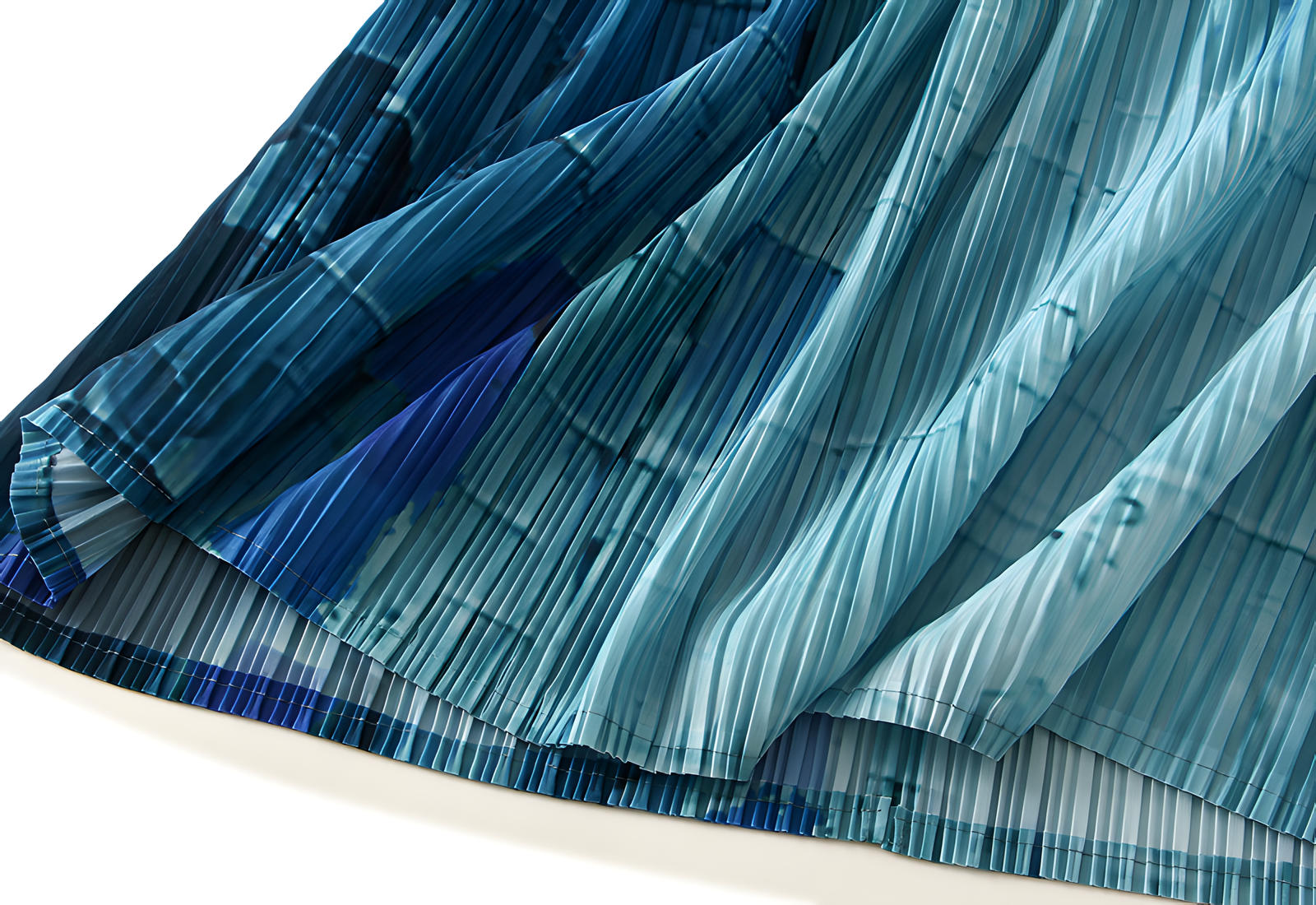 Miyaki Fold Self-Texture Back Slit Gradient Skirt - 0835_BLUE