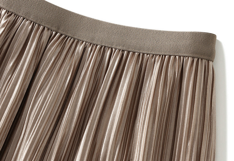 Double Sided Fishtail Gored Mesh Skirt - 1909_KHAKI
