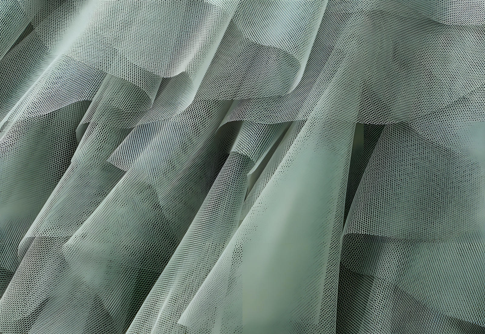 Mesh Gauze Vertical Ripples Short Skirt With Satin Lining - 1682_GREEN