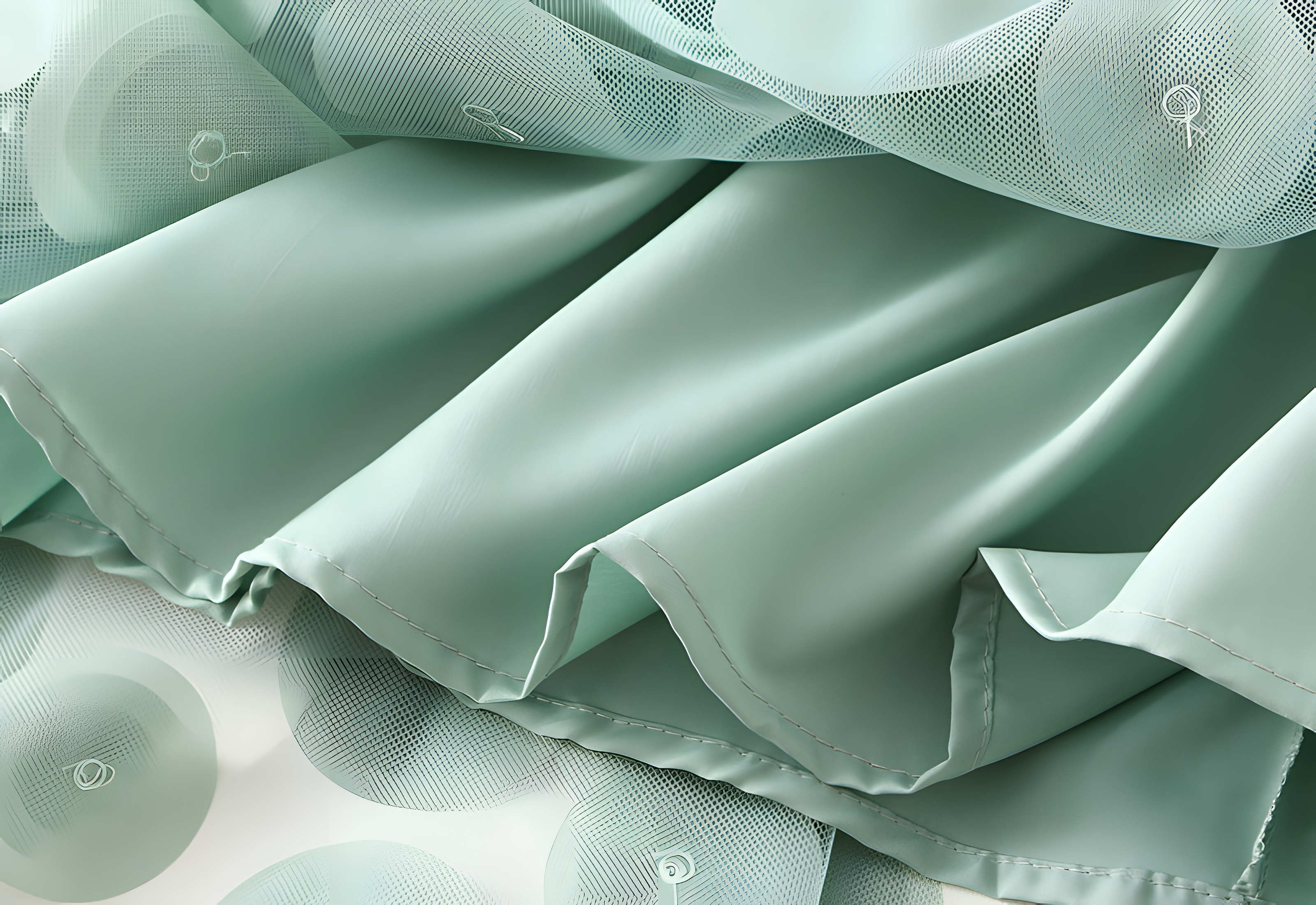 Polka Dot Hepburn Style Umbrella Mesh Skirt - 0931_LIGHT GREEN