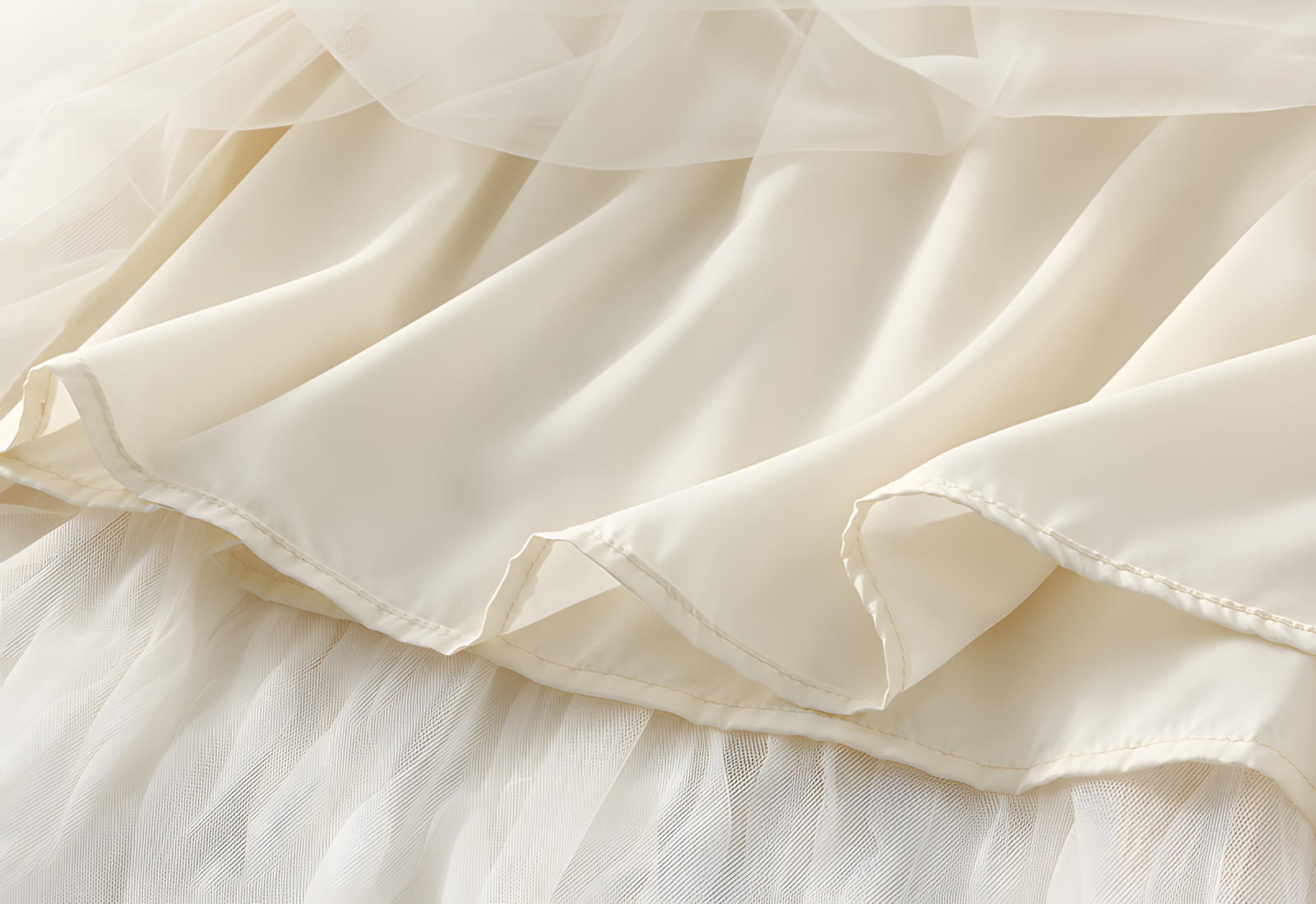 Multilayer Ripple Self Design A-Line Skirt	- J895_APRICOT