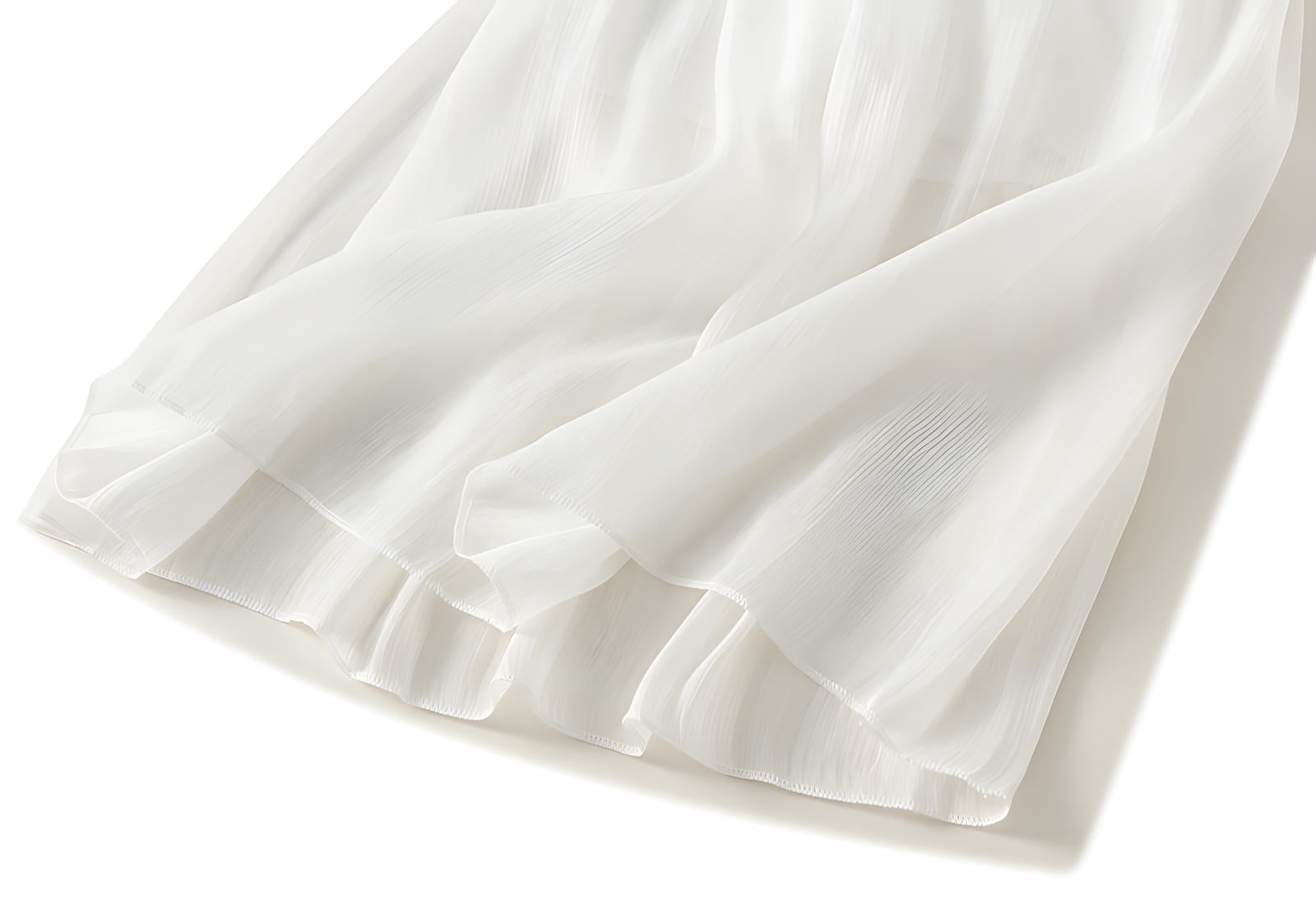 Pearlescent Lustre Wide Leg Skirt Pants - 6806_WHITE