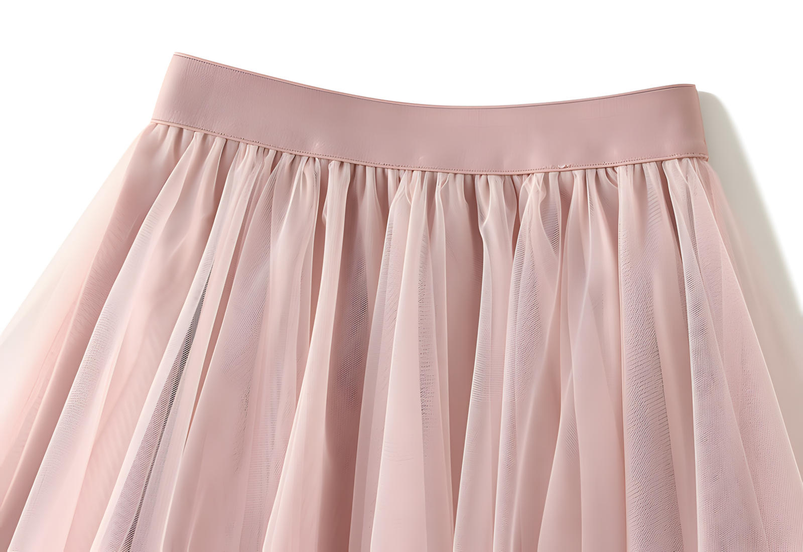 Mesh Multilayer Short Skirt With Satin Lining - A013_PINK