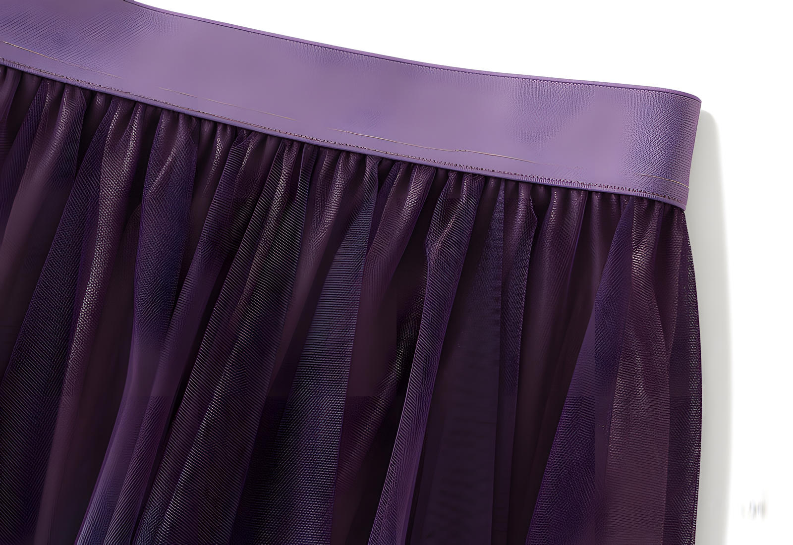 Mesh Multilayer Gradient Short Skirt With Satin Lining - 1365_PURPLE