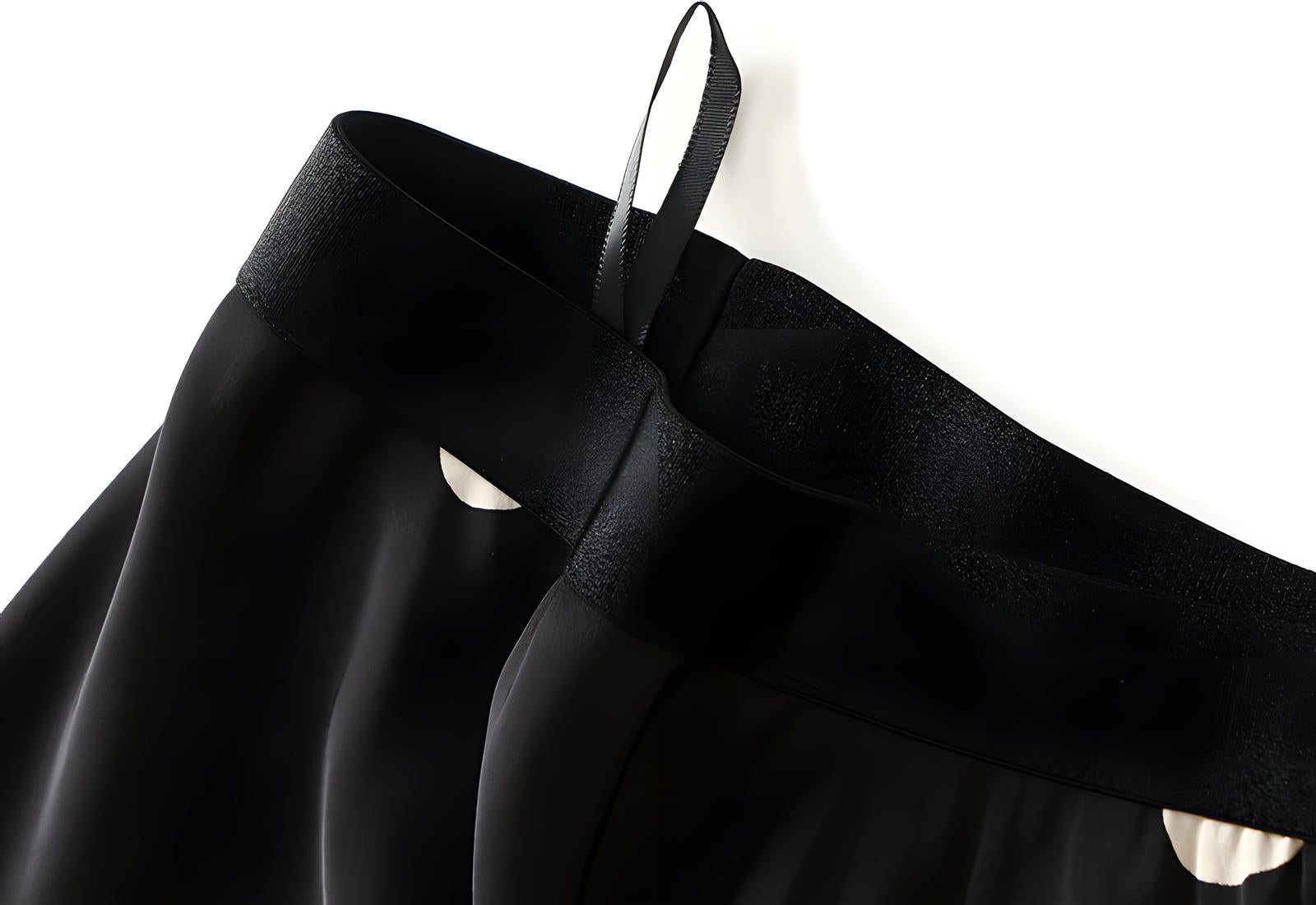 Polka Dot Retro A Line Satin Skirt - 9830_Big_BLACK