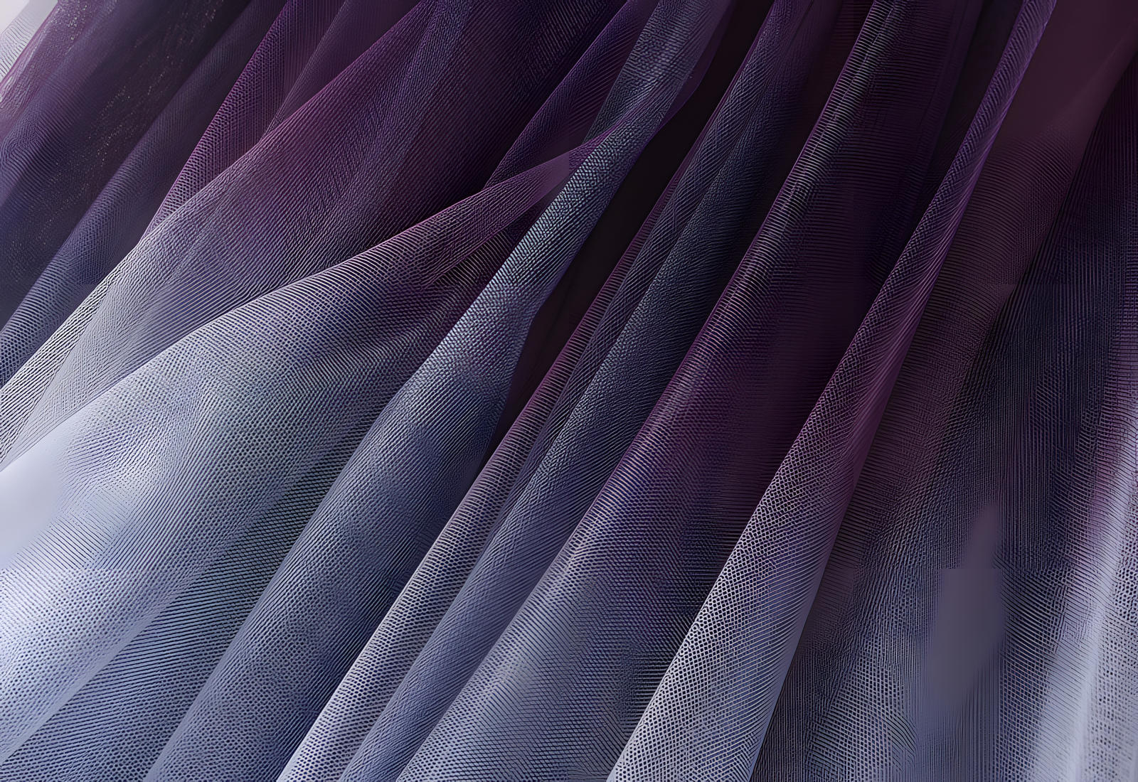 Mesh Multilayer Gradient Short Skirt With Satin Lining - 1365_PURPLE