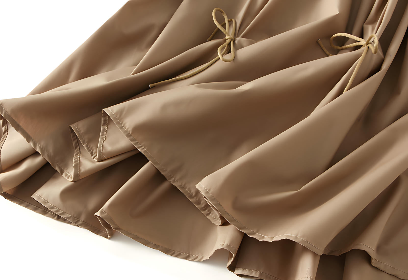 Sandy Chic Bow Skirt with Stylish Ribbon Accents - 8931_KHAKI