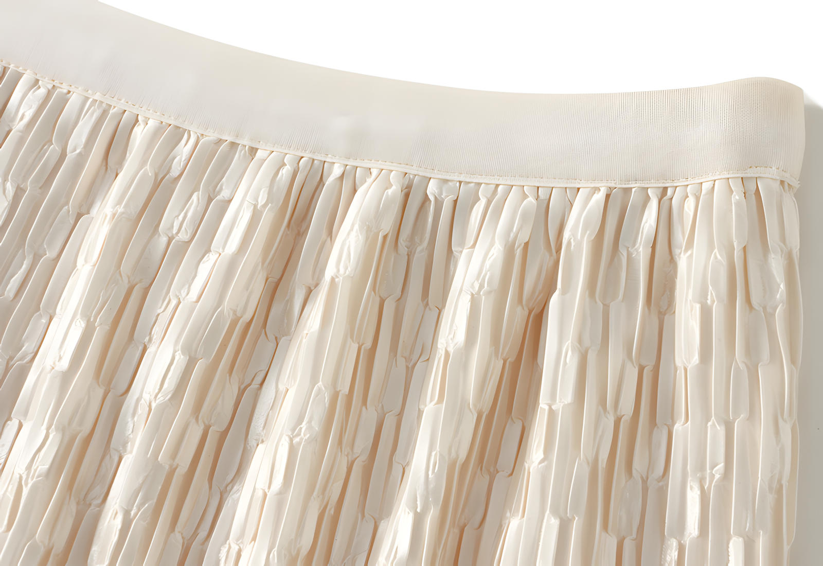 Mesh Multilayer Reversible Embossed Velvet Lining Skirt - 3613_APRICOT