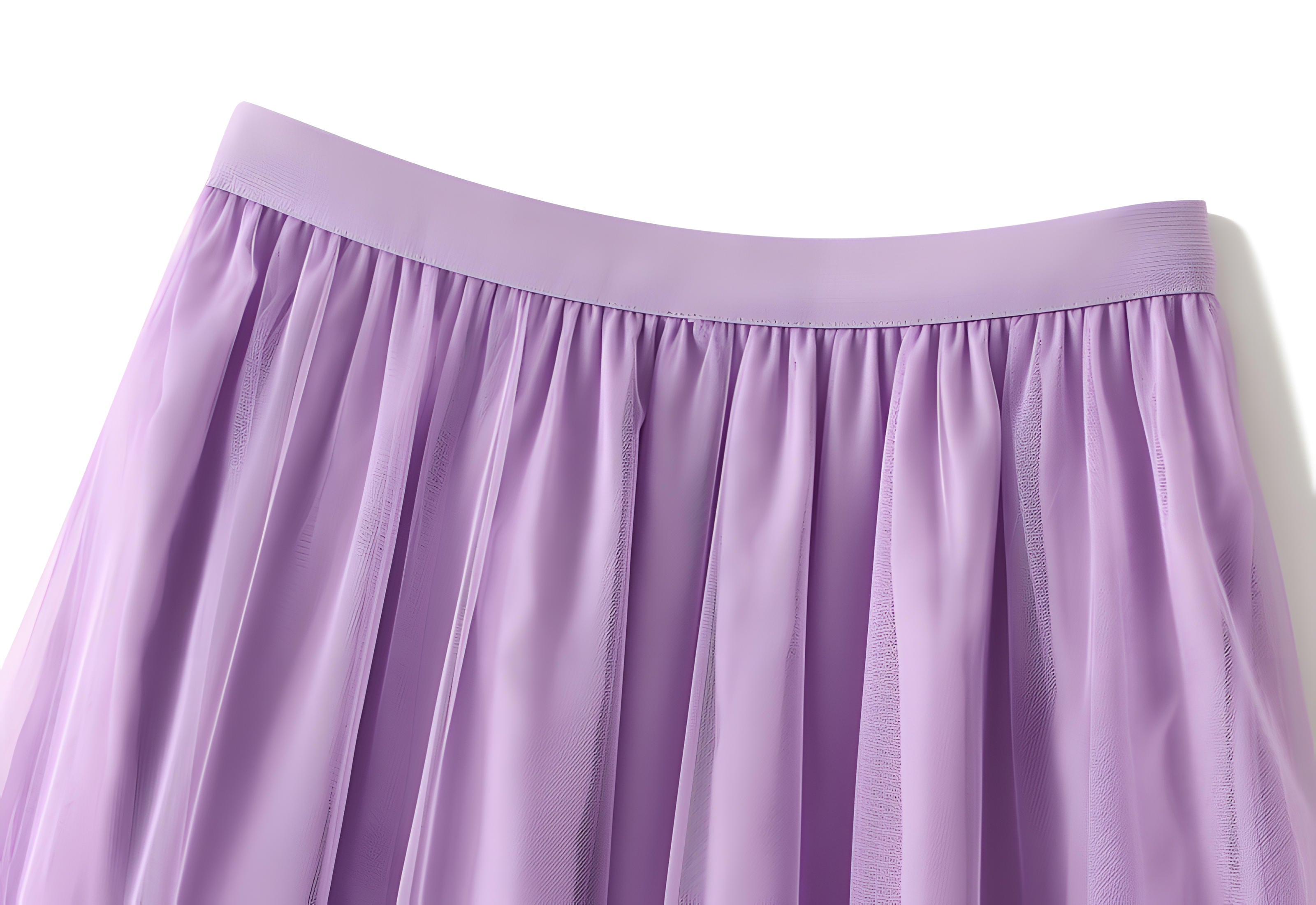 Extra large Hem Multilayer A-Line Mesh Skirt - 8023_PURPLE
