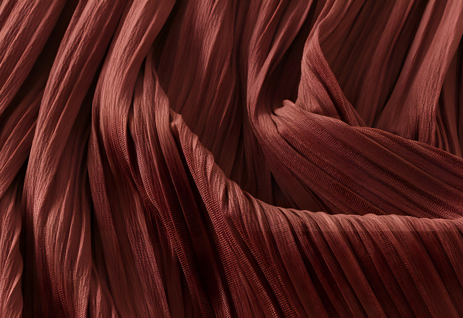 Micro Pleated Velvet A - Line Retro Skirt in Brick Red - 1911_BRICKRED