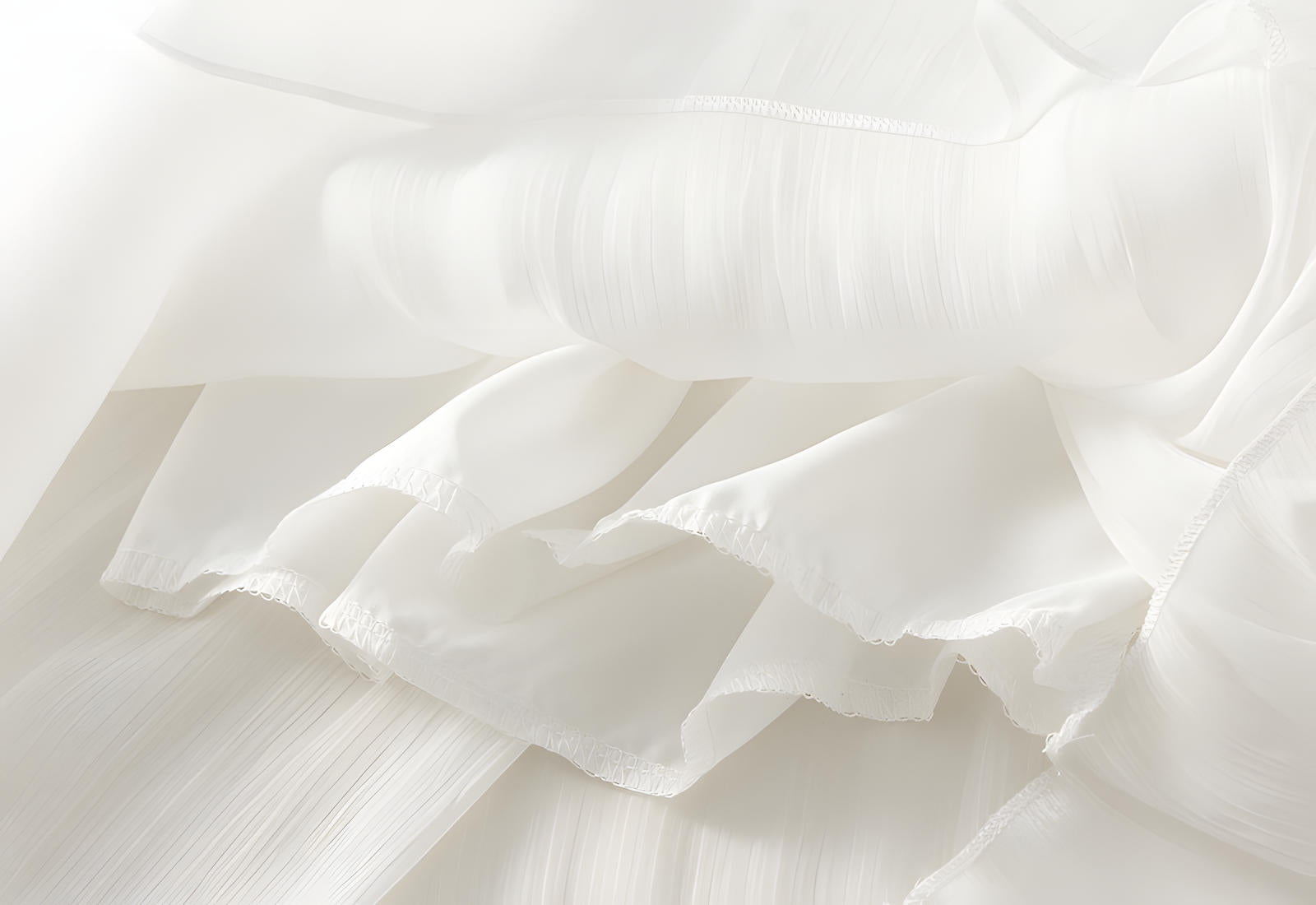 Pearlescent Lustre Wide Leg Skirt Pants - 6806_WHITE