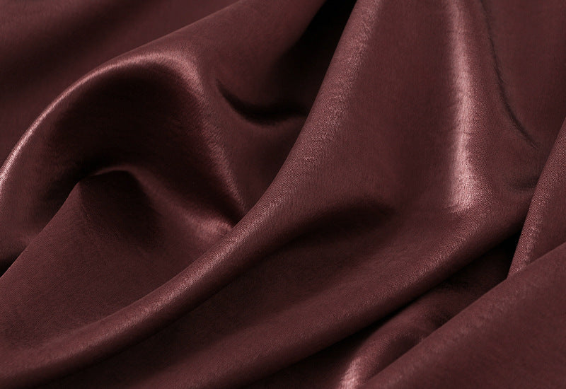 Luxe Satin Drape A-Line Skirt with Fluid Elegance - 9903-1_WINERED_L